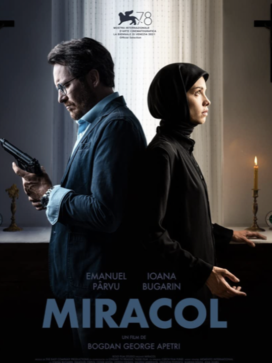 Miracol filmposter with man and woman back to back