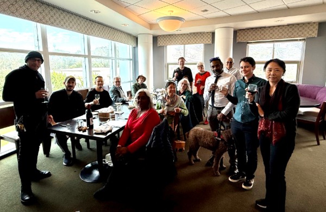 The School of Cinema faculty at a holiday lunch