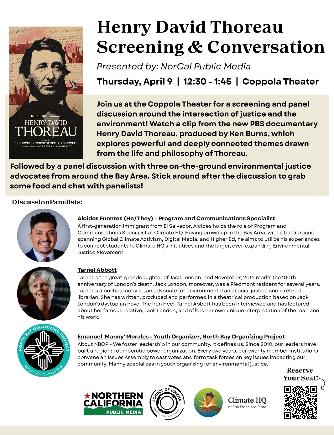 Henry David Thoreau screening flyer