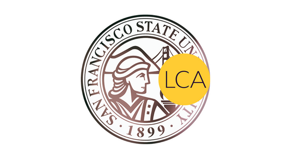 SFSU Seal and LCA in a yellow circle
