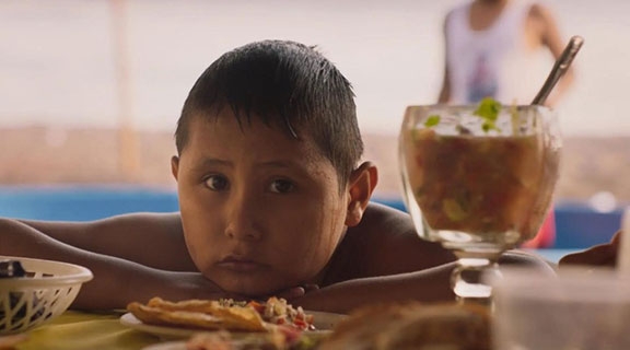 Close up of young boy's face